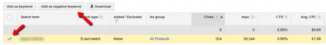 create-adwords-campagne-negatieve zoekwoorden