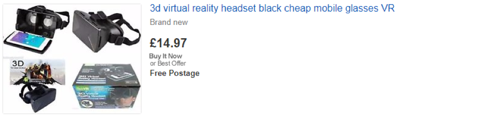 eBay-producttitel slecht voorbeeld