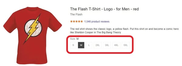 Google Shopping product maat varianten